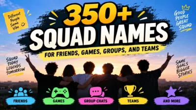 Squad names for friends, gaming teams, and group chats