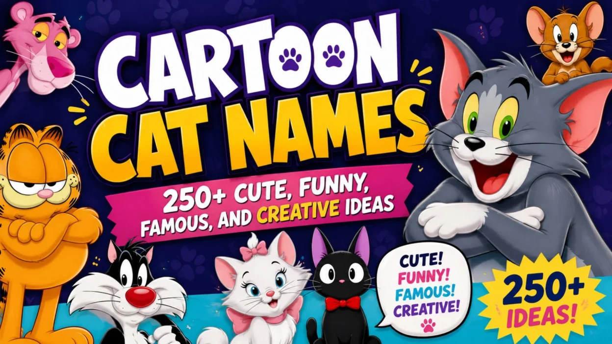 250+ cartoon cat names featuring cute, funny, famous, and creative ideas