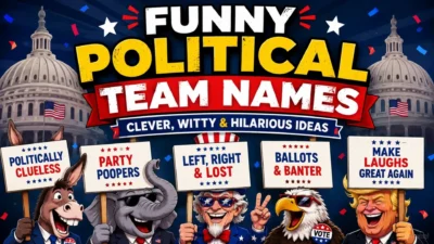 Funny political team names with clever and witty ideas