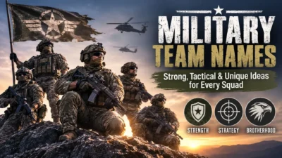 Military team names featuring tactical soldiers and strong squad ideas