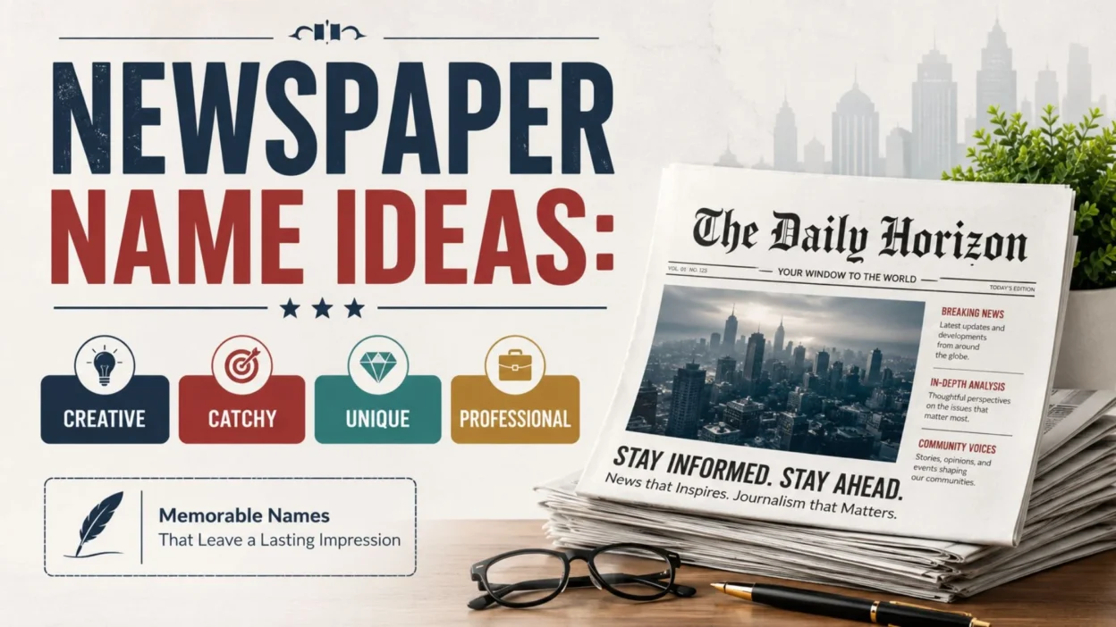 Newspaper name ideas with creative, catchy, unique, and professional newspaper titles