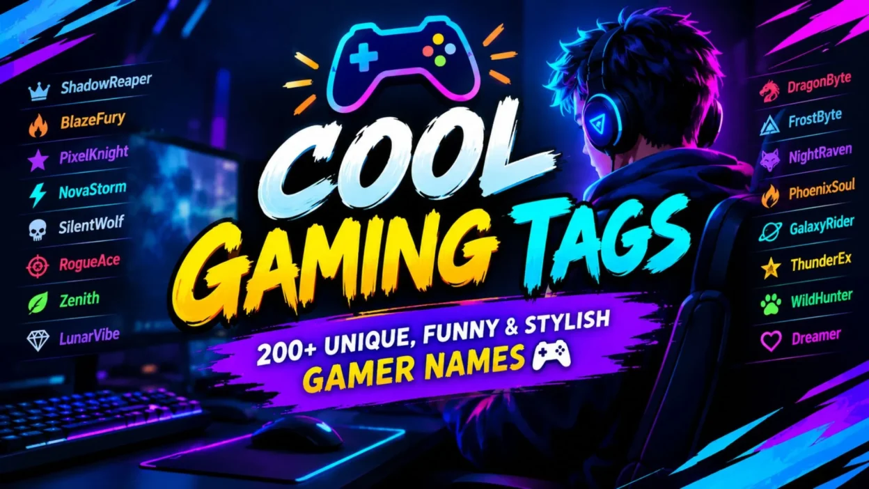 Cool Gaming Tags: 200+ Unique, Funny & Stylish Gamer Names 🎮
