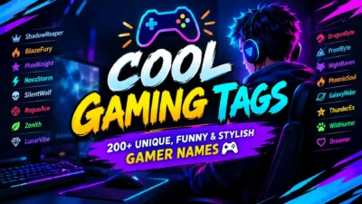 Cool Gaming Tags: 200+ Unique, Funny & Stylish Gamer Names 🎮