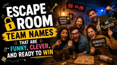 Escape room team names featuring funny and clever ideas