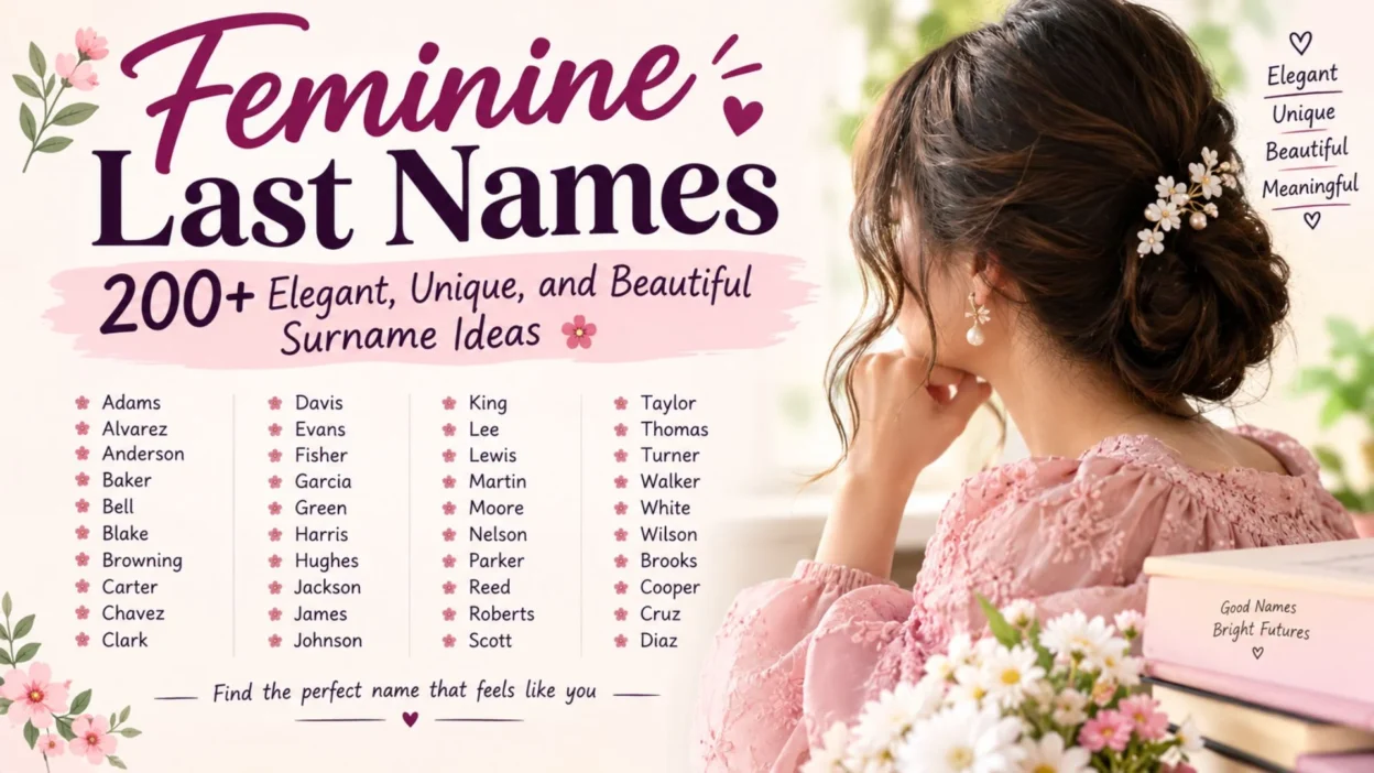 Feminine last names with 200+ elegant, unique, and beautiful surname ideas for girls and women