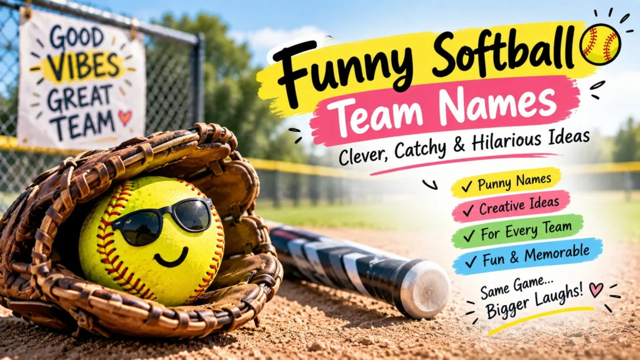 Funny softball team names with clever, catchy, and hilarious ideas