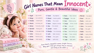 Girl names that mean innocent with pure, gentle, and beautiful name ideas 🌸