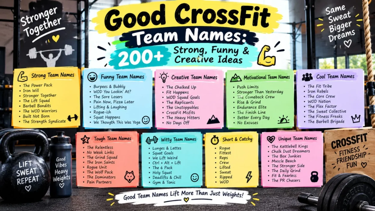 Good CrossFit team names with funny, cool, and creative ideas 💪🏋️