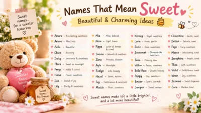 Names that mean sweet with beautiful, charming, and meaningful name ideas 🍯
