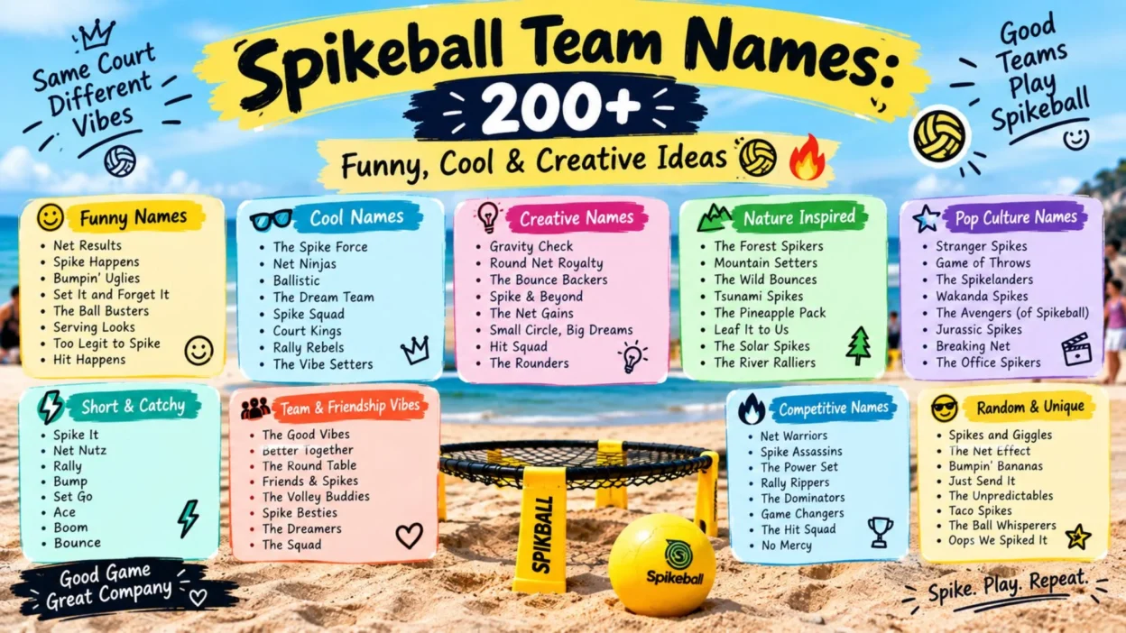 Spikeball team names with funny, cool, and creative ideas 🏐🔥