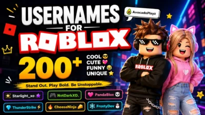 Roblox usernames 200 plus cool cute funny and unique ideas with colorful gaming avatars