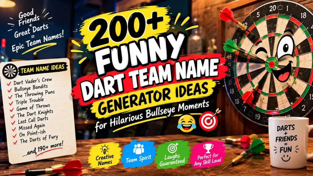 Funny dart team names and ideas 🎯