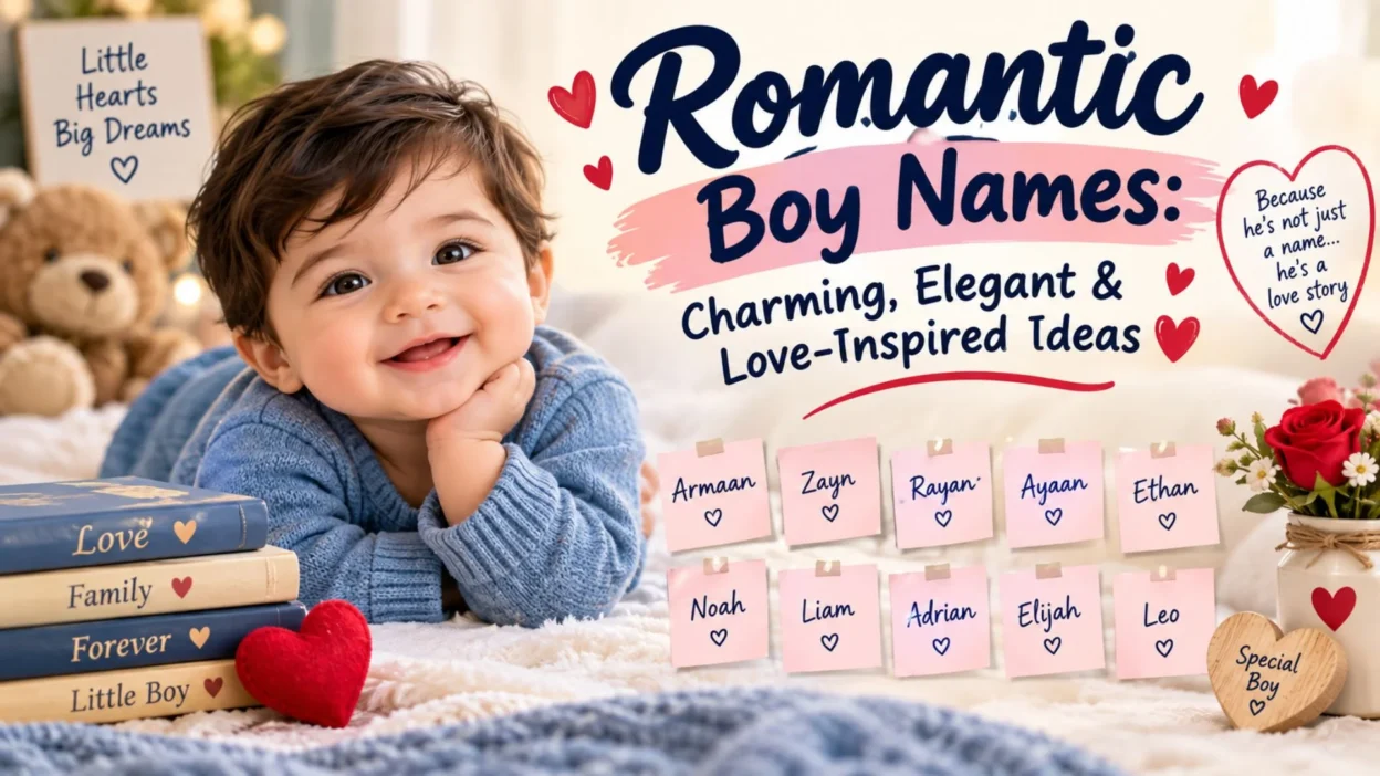 Romantic boy names with charming, cute, elegant, and love-inspired styles ❤️